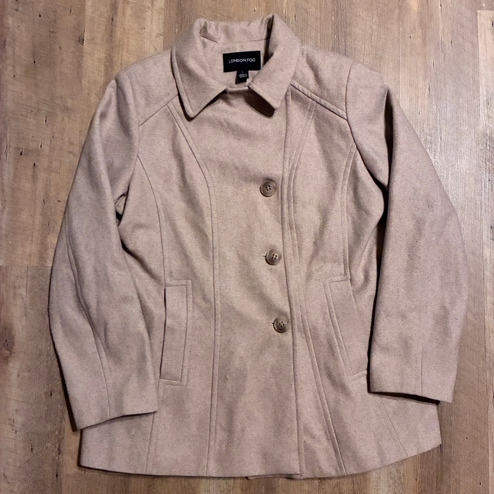 London Fog Women's Beige-Tan Wool-Blend Coat